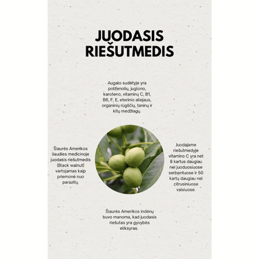 JUODASIS RIEŠUTMEDIS (Maisto papildas) - grasole.com