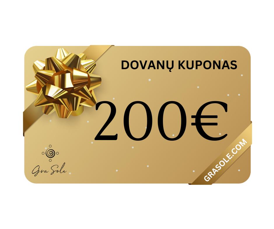 200 eur vertės dovanų kuponas - grasole.com
