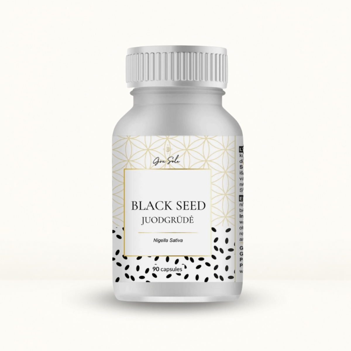 GraSole Juodgrūdė (Black Seed) – maisto papildas imuniteto, virškinimo sistemos ir organizmo apsauginių funkcijų palaikymui