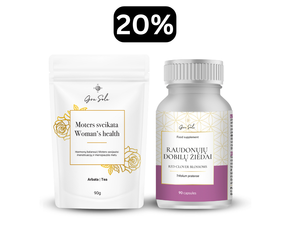 -20% WOMAN'S HEALTH TEA + RAUDONŲJŲ DOBILŲ ŽIEDAI