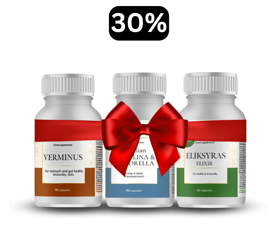 -30% Verminus + Hawaiian Spirulina & Chlorella + Eliksyras