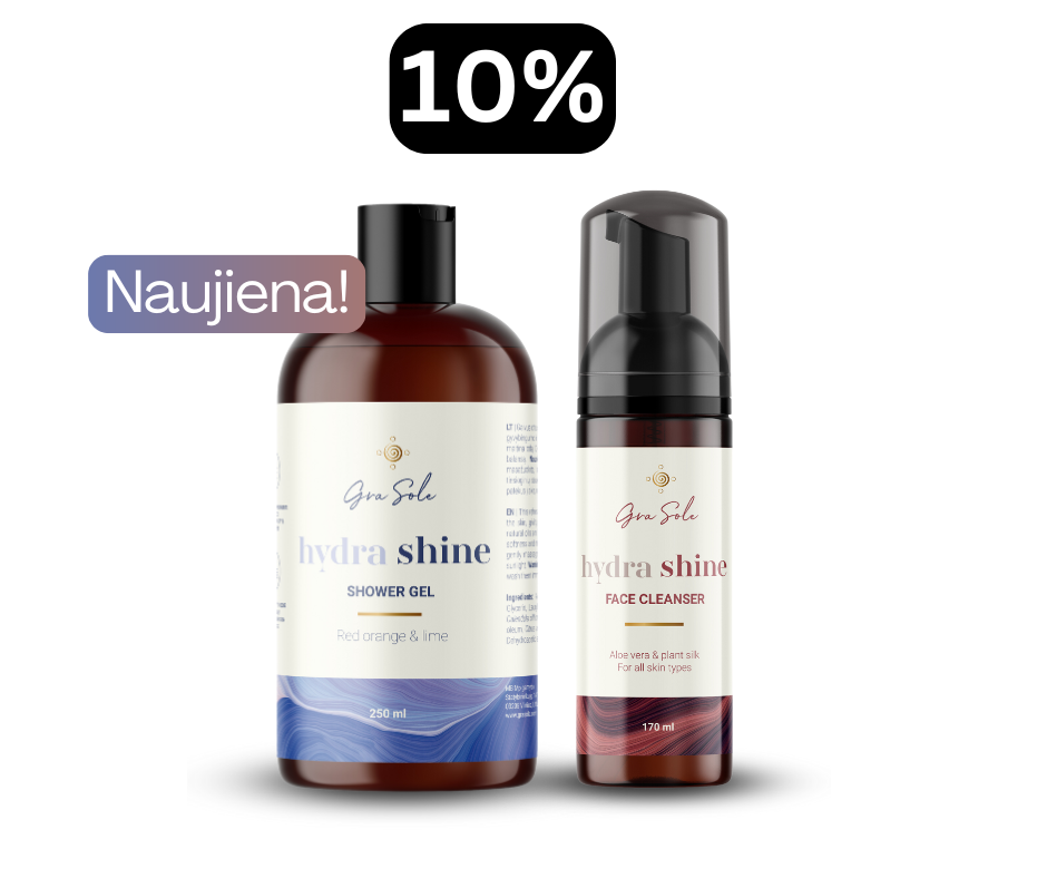 -10% HYDRA SHINE: kūno prausiklis + veido prausiklis