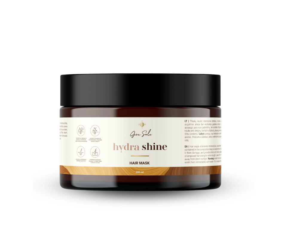 -10% PLAUKŲ KAUKĖ, HYDRA SHINE 200 ML.