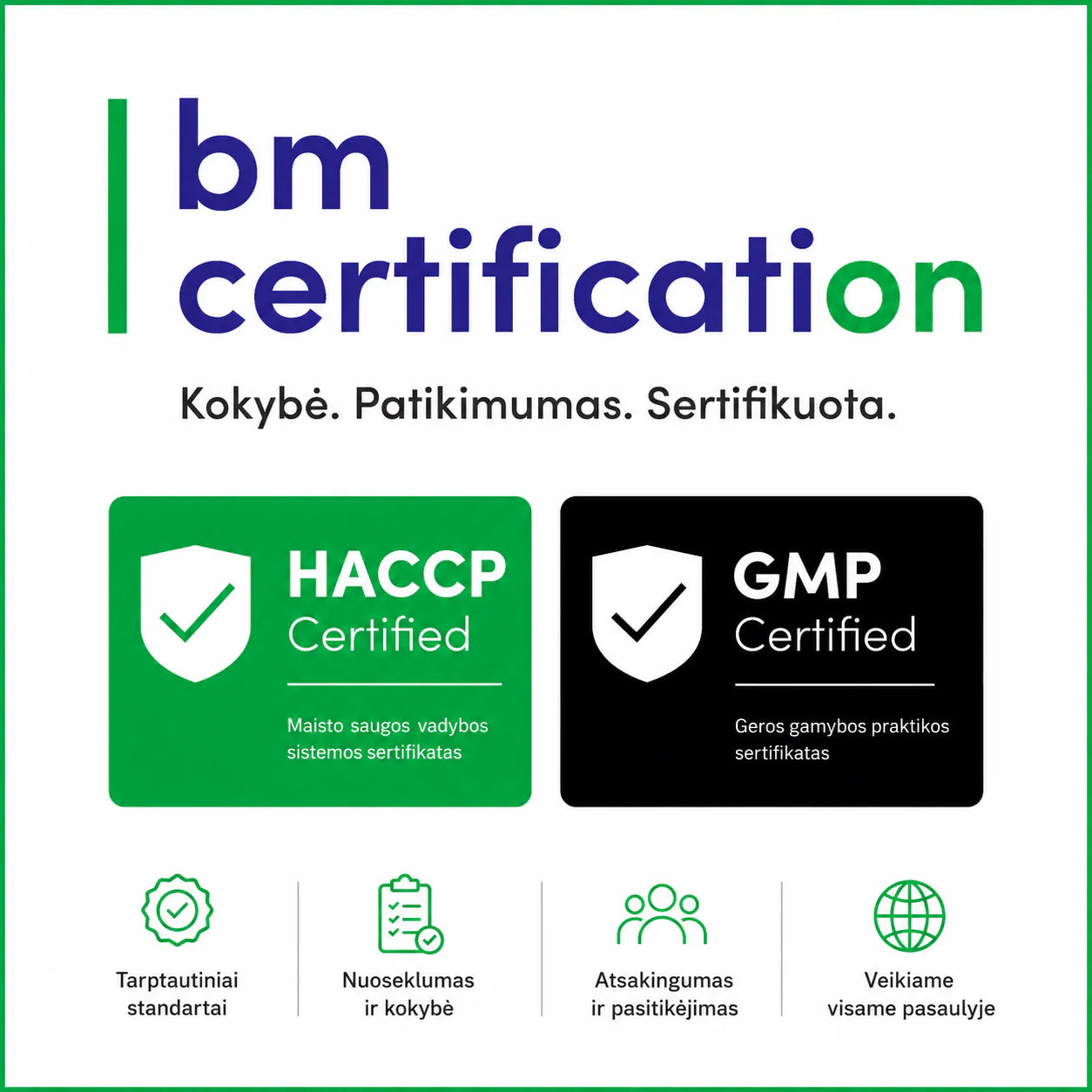 GraSole HACCP ir GMP sertifikatai